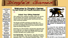 What Dinglesgames.com website looked like in 2018 (5 years ago)