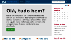 What Dicionarioweb.com.br website looked like in 2018 (5 years ago)