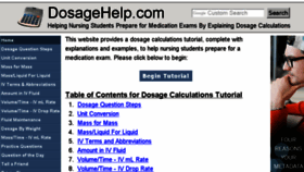 What Dosagehelp.com website looked like in 2018 (5 years ago)
