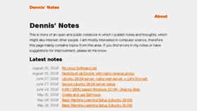 What Dennisnotes.com website looked like in 2018 (5 years ago)