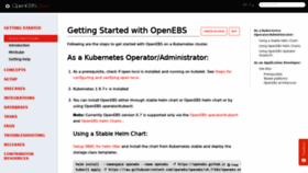 What Docs.openebs.io website looked like in 2018 (5 years ago)