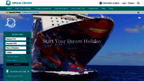 What Dreamcruiseline.com website looked like in 2018 (5 years ago)
