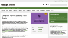 What Designshack.net website looked like in 2019 (6 years ago)