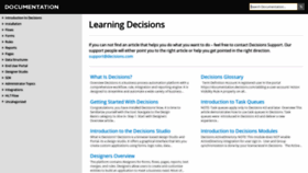 What Documentation.decisions.com website looked like in 2019 (5 years ago)