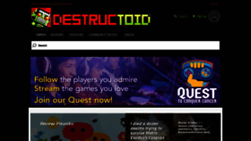 What Destructoid.com website looked like in 2019 (5 years ago)