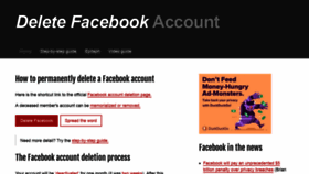 What Deletefacebook.com website looked like in 2019 (4 years ago)