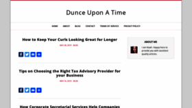 What Dunceuponatime.com website looked like in 2019 (4 years ago)