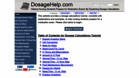 What Dosagehelp.com website looked like in 2019 (4 years ago)