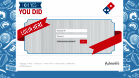 What Dominos.achievers.com website looked like in 2019 (4 years ago)