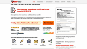 What Driver-experience-certificate.pdffiller.com website looked like in 2019 (4 years ago)