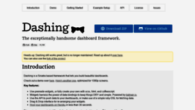 What Dashing.io website looked like in 2019 (4 years ago)