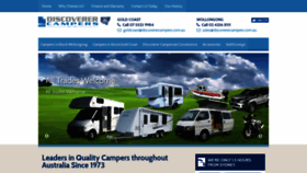 What Discoverercampers.com.au website looked like in 2019 (4 years ago)