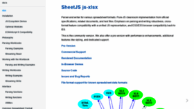 What Docs.sheetjs.com website looked like in 2019 (4 years ago)