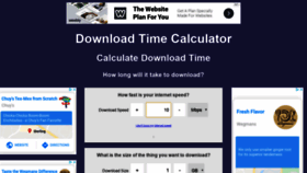 What Downloadtimecalculator.com website looked like in 2019 (4 years ago)