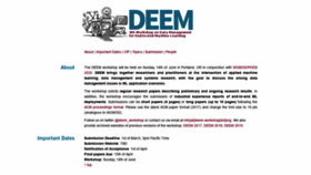 What Deem-workshop.org website looked like in 2019 (4 years ago)