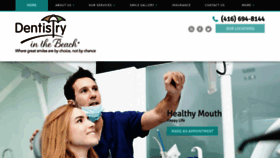 What Dentistryinthebeach.com website looked like in 2019 (4 years ago)