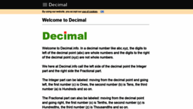 What Decimal.info website looked like in 2019 (4 years ago)