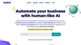 What Dasha.ai website looked like in 2019 (6 years ago)