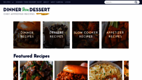 What Dinnerthendessert.com website looked like in 2019 (4 years ago)