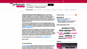 What Dicionario.priberam.org website looked like in 2020 (4 years ago)