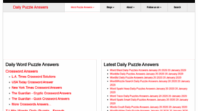 What Dailypuzzleanswers.com website looked like in 2020 (4 years ago)