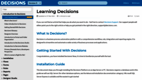 What Documentation.decisions.com website looked like in 2020 (4 years ago)