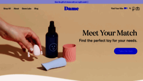 What Dameproducts.com website looked like in 2020 (4 years ago)