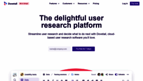 What Dovetailapp.com website looked like in 2020 (5 years ago)