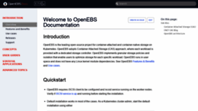 What Docs.openebs.io website looked like in 2020 (4 years ago)