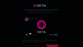 What Deta.sh website looked like in 2020 (4 years ago)