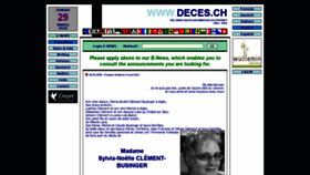 What Deces.ch website looked like in 2020 (4 years ago)