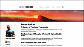 What Degoes.net website looked like in 2020 (4 years ago)