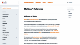 What Docs.moltin.com website looked like in 2020 (4 years ago)