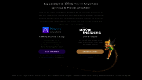 What Disneymoviesanywhere.com website looked like in 2020 (4 years ago)
