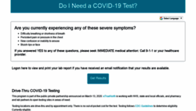 What Doineedacovid19test.com website looked like in 2020 (3 years ago)