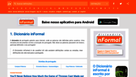 What Dicionarioinformal.com.br website looked like in 2020 (3 years ago)