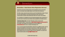 What Domainguru.com website looked like in 2020 (3 years ago)