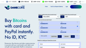 What Damecoins.com website looked like in 2020 (3 years ago)