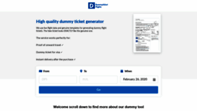 What Dummyticket.flights website looked like in 2020 (3 years ago)