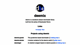 What Deemix.app website looked like in 2020 (3 years ago)