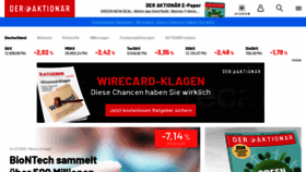 What Deraktionaer.de website looked like in 2020 (3 years ago)