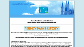 What Disneyparkhistory.com website looked like in 2020 (3 years ago)