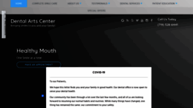 What Dentalartscenterpc.com website looked like in 2020 (3 years ago)