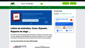 What Doc-etudiant.fr website looked like in 2020 (3 years ago)