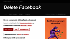 What Deletefacebook.com website looked like in 2020 (3 years ago)