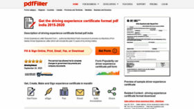 What Driver-experience-certificate.pdffiller.com website looked like in 2020 (3 years ago)