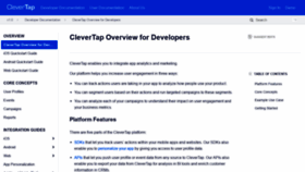 What Developer.clevertap.com website looked like in 2020 (3 years ago)