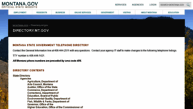 What Directory.mt.gov website looked like in 2020 (3 years ago)