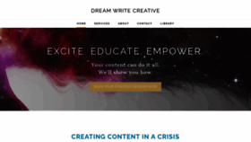 What Dreamwritecreative.com website looked like in 2020 (3 years ago)