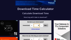 What Downloadtimecalculator.com website looked like in 2020 (3 years ago)